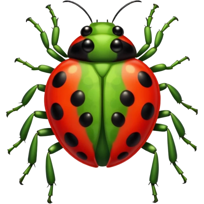  cute GREEN lady bug, 4 LEGS emoji