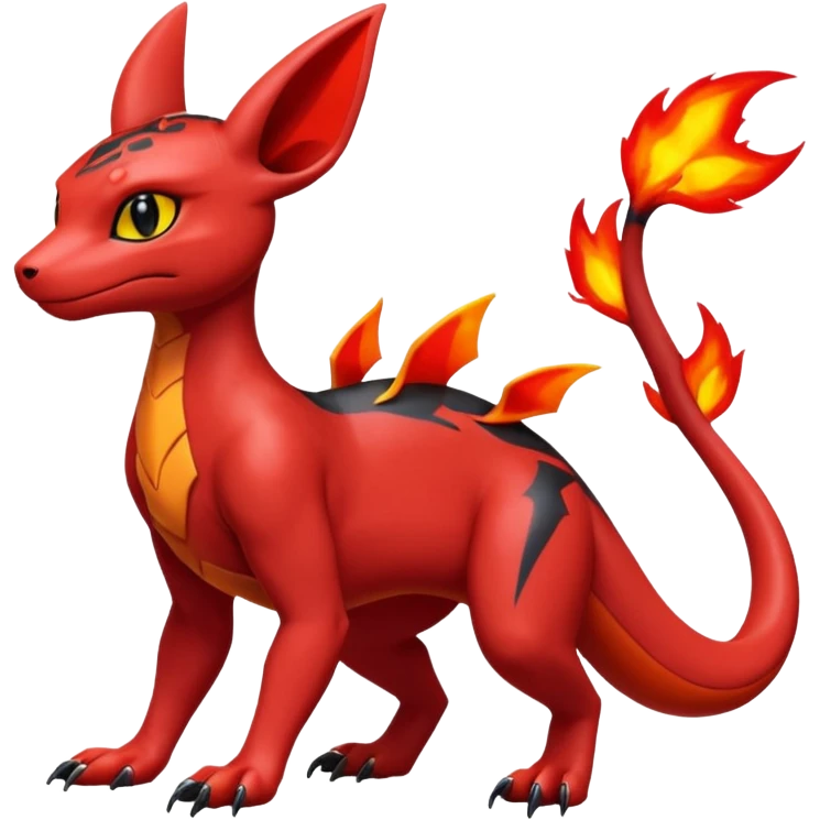 Exotic Volcanic Guilmon-Salandit-Umbreon-Fakémon-hybrid-creature (full body)  emoji