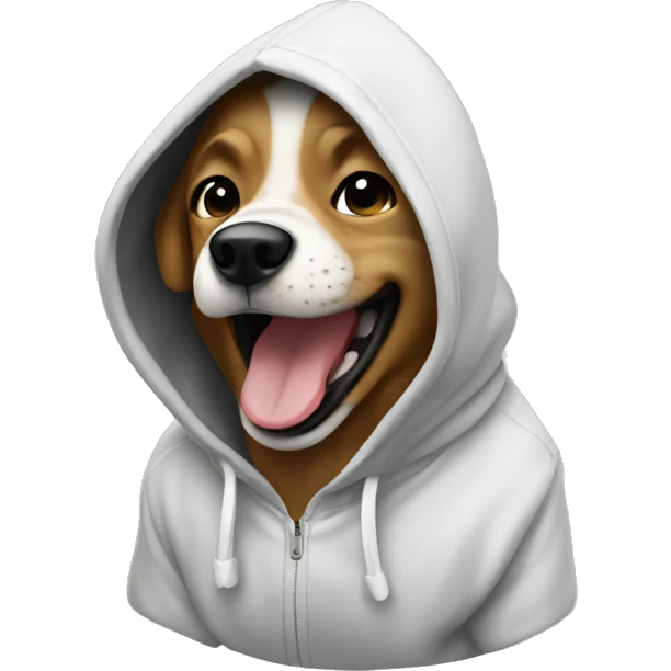 Dog laughing with hoodie emoji