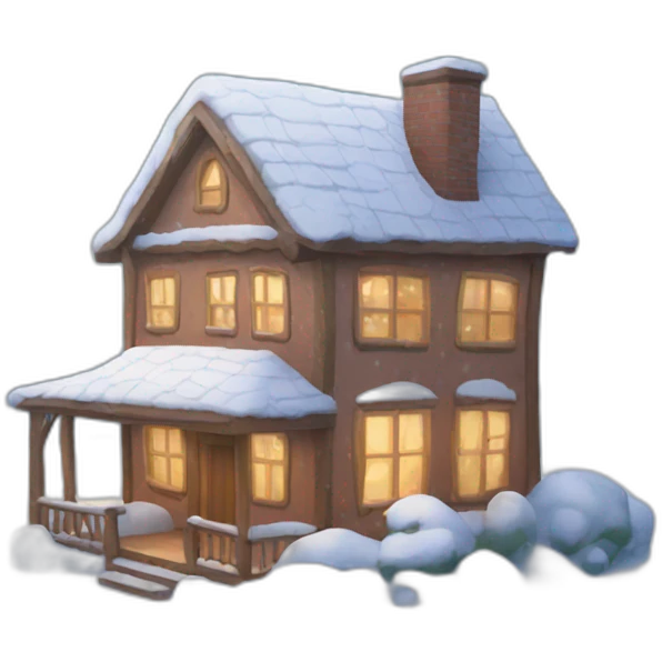 house in the snow emoji