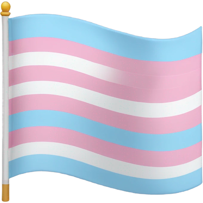 transgender pride flag with five horizontal stripes: light blue, pink, white, pink, and light blue emoji