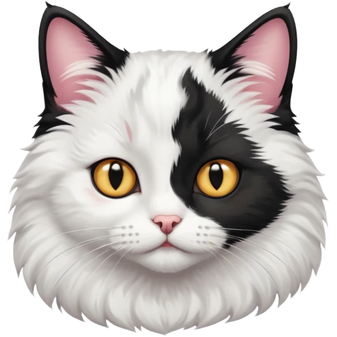 white, black mix cat emoji