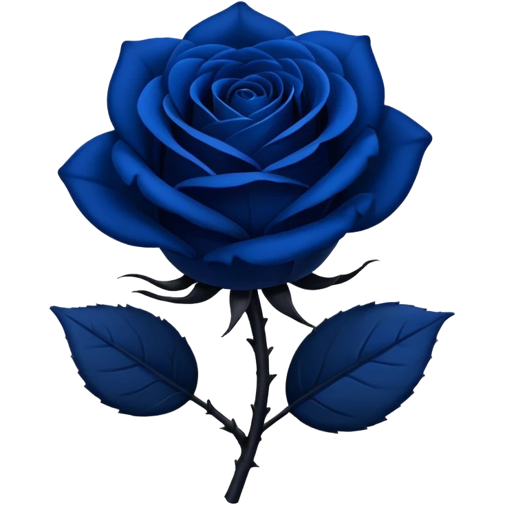 Dark blue rose with a black stem emoji