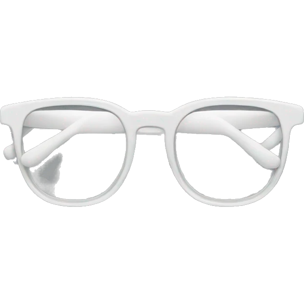 Transparent white eyeglasses emoji