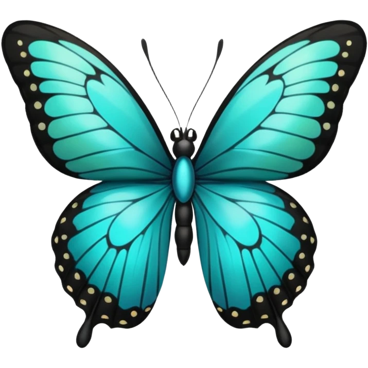 Turquoise and black Butterfly  emoji