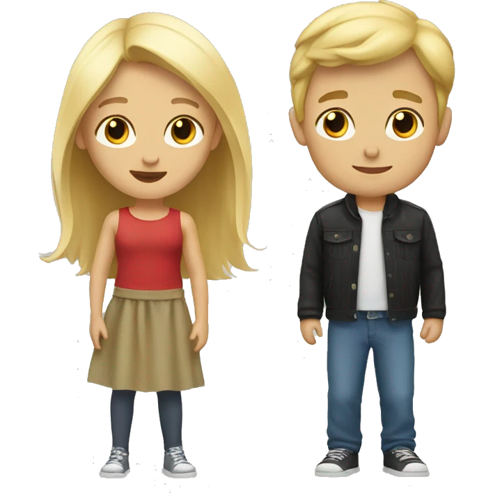 Blonde girl and blonde son emoji