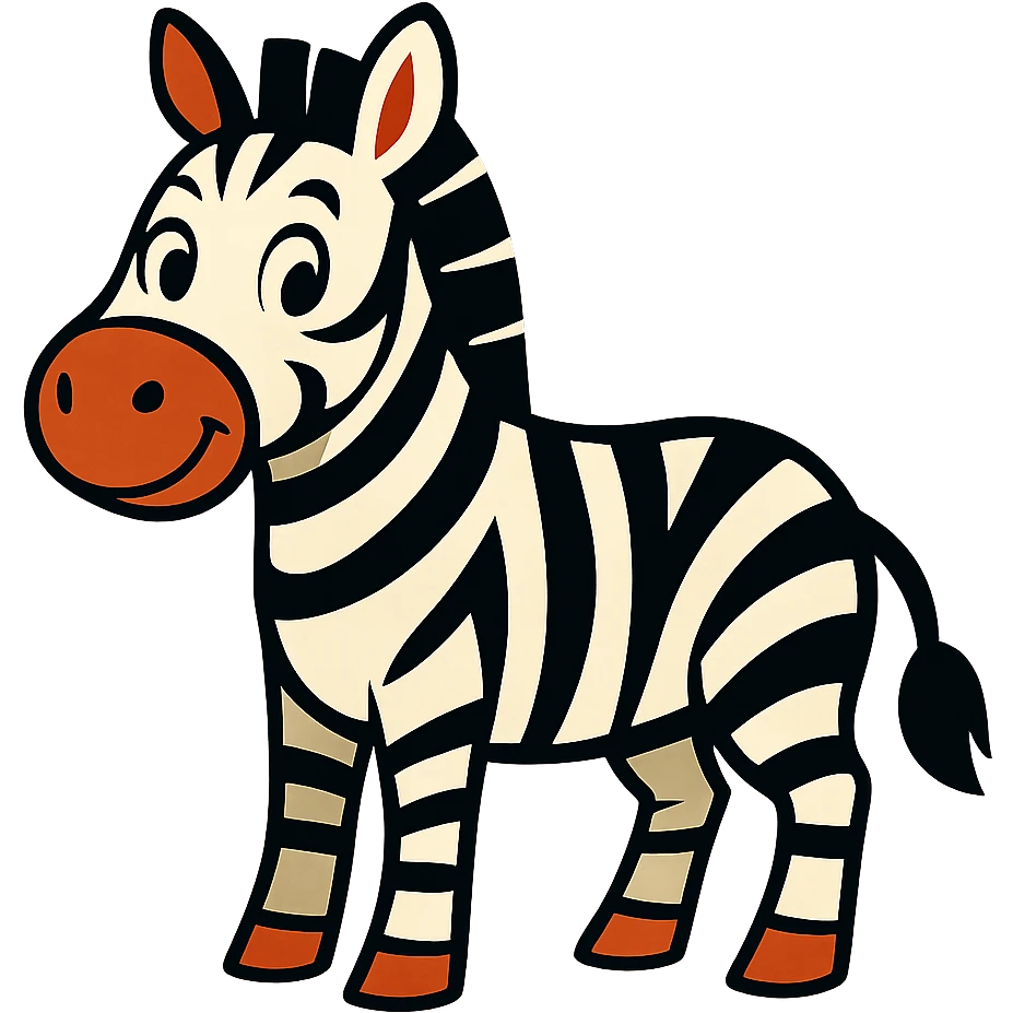 zebra vibrant cartoon style emoji