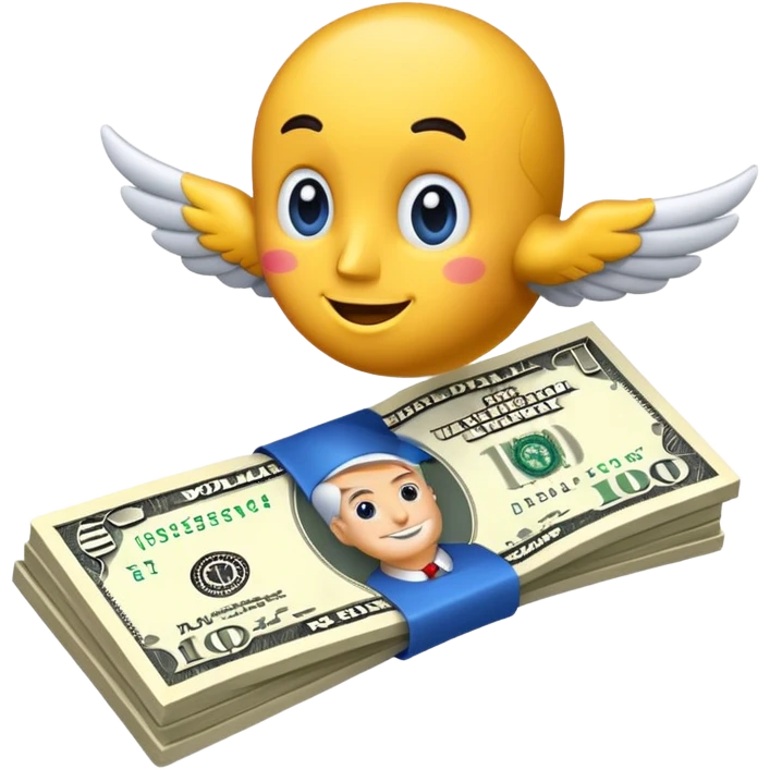 billete volador emoji