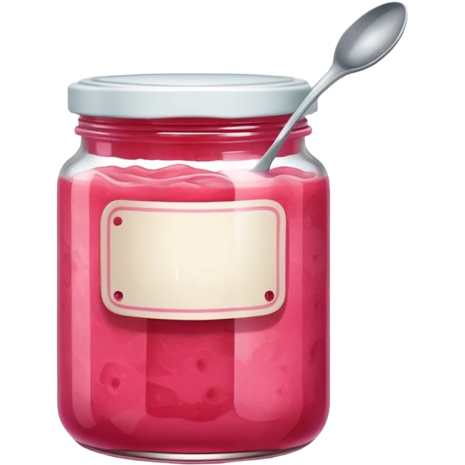 Guava jam in a jar with a spoon emoji