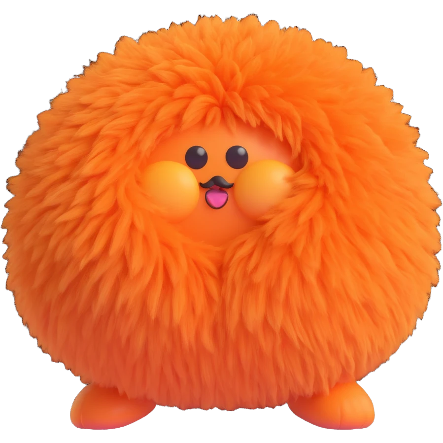 an orange fluffy butt, playful and soft, with visible texture emoji
