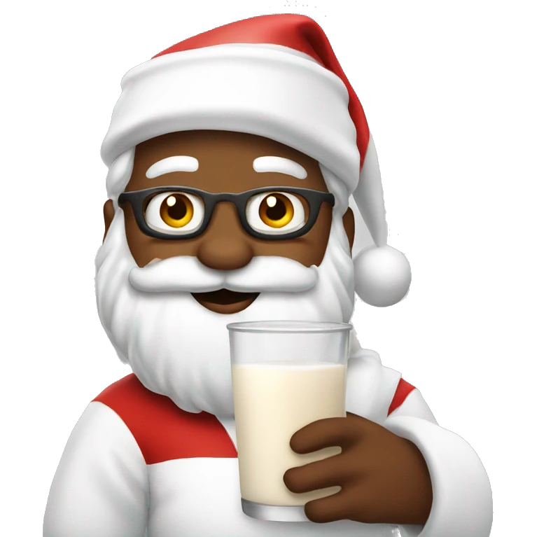 Santa drinking milk emoji