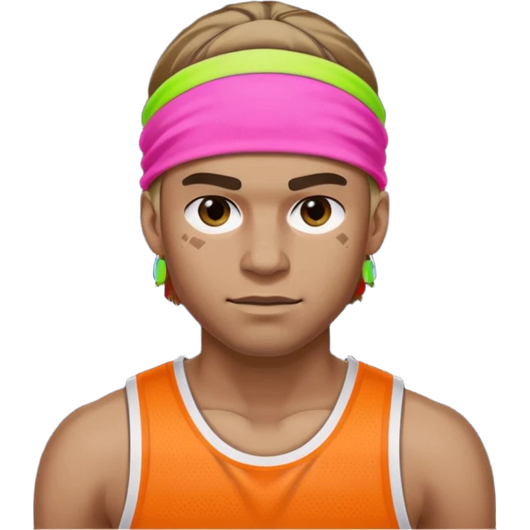 Basketball guy with neon headband emoji