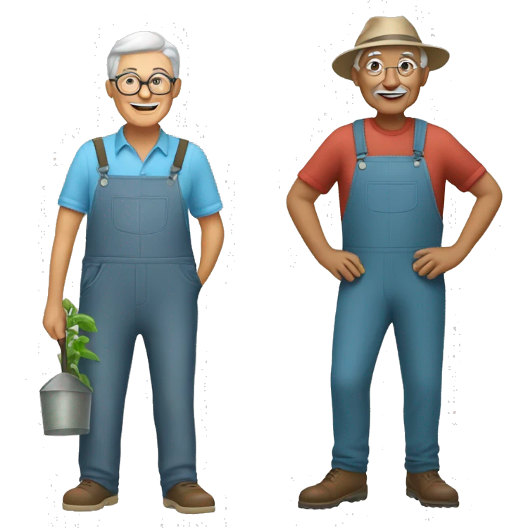 grandfather and grandmother gardener emoji
