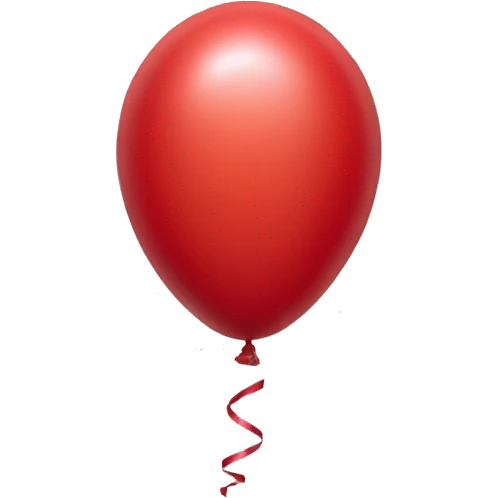 Red foil balloon displaying : symbol and ) symbol emoji