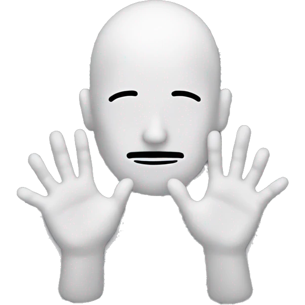 Man with no face and very long fingers emoji