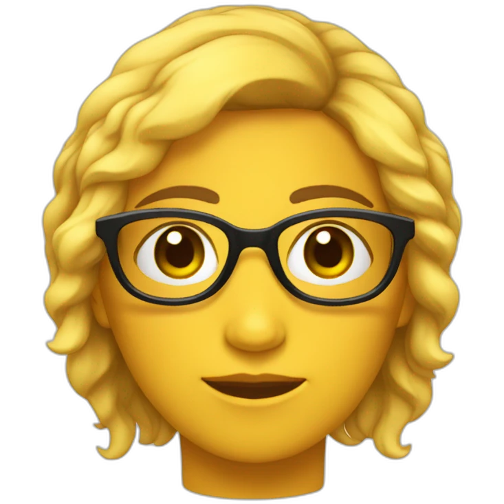 Chica lentes pelo ondulado emoji