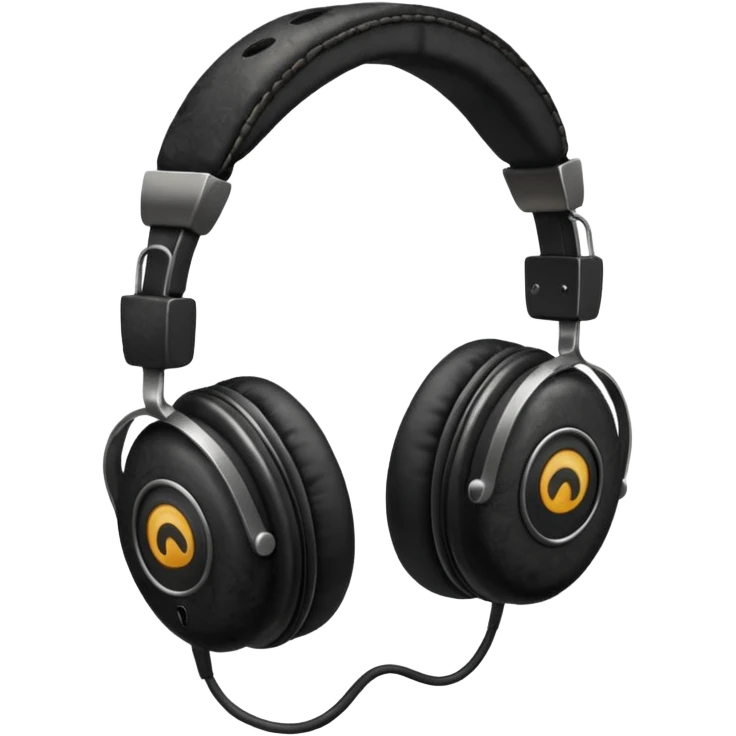 vintage black headphone emoji