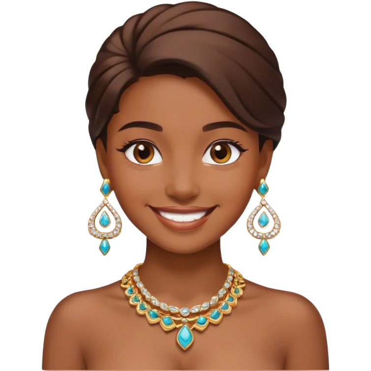 girl smiling with jewelry emoji