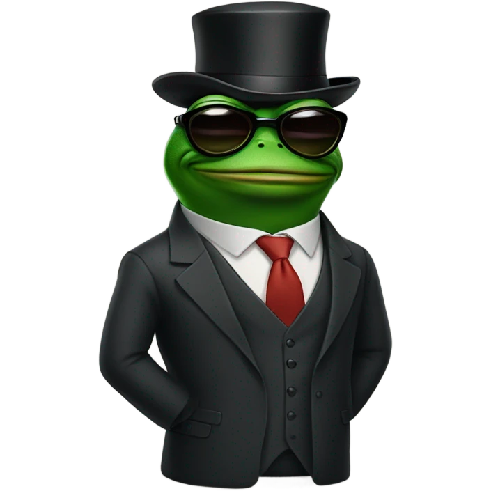 Pepe frog in sunglasses and business suit emoji