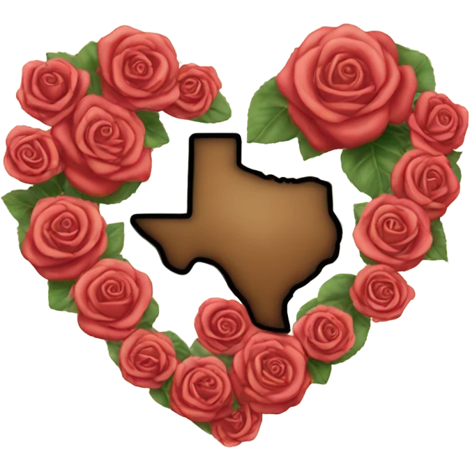 Heart with Texas. Nd roses emoji