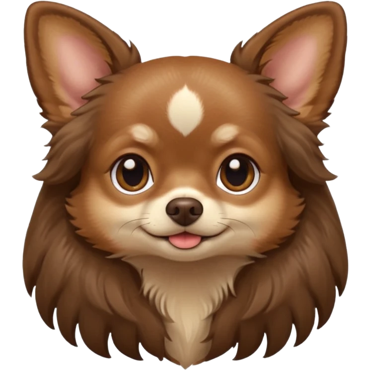 Dark Brown chihuahua long hair emoji