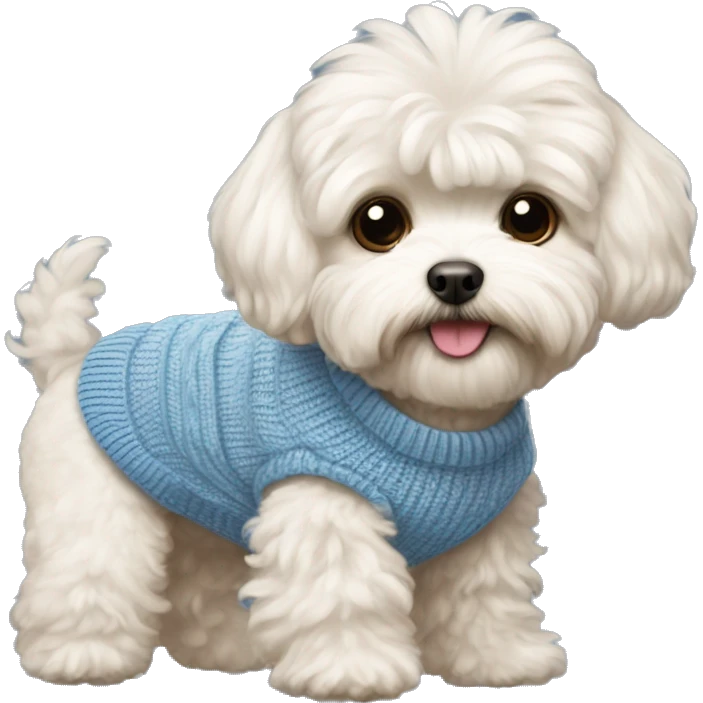 Dog Maltipoo wearing a sweater emoji