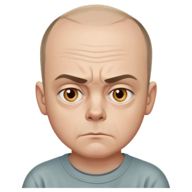 Carl from Sling Blade, serious expression, recognizable features, neutral background emoji