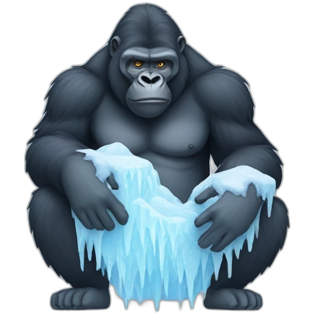 Gorilla freezing in the cold emoji
