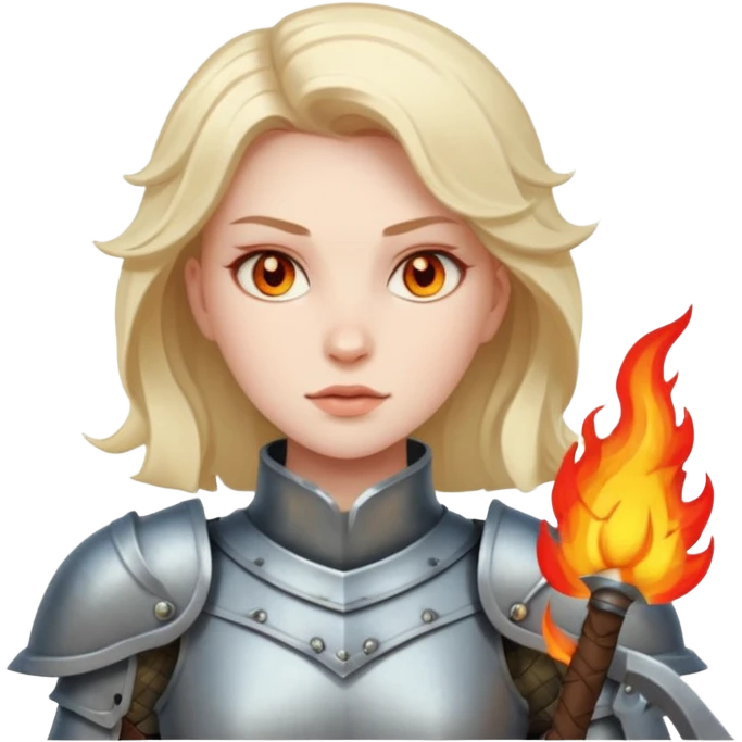 woman fire armored warrior emoji