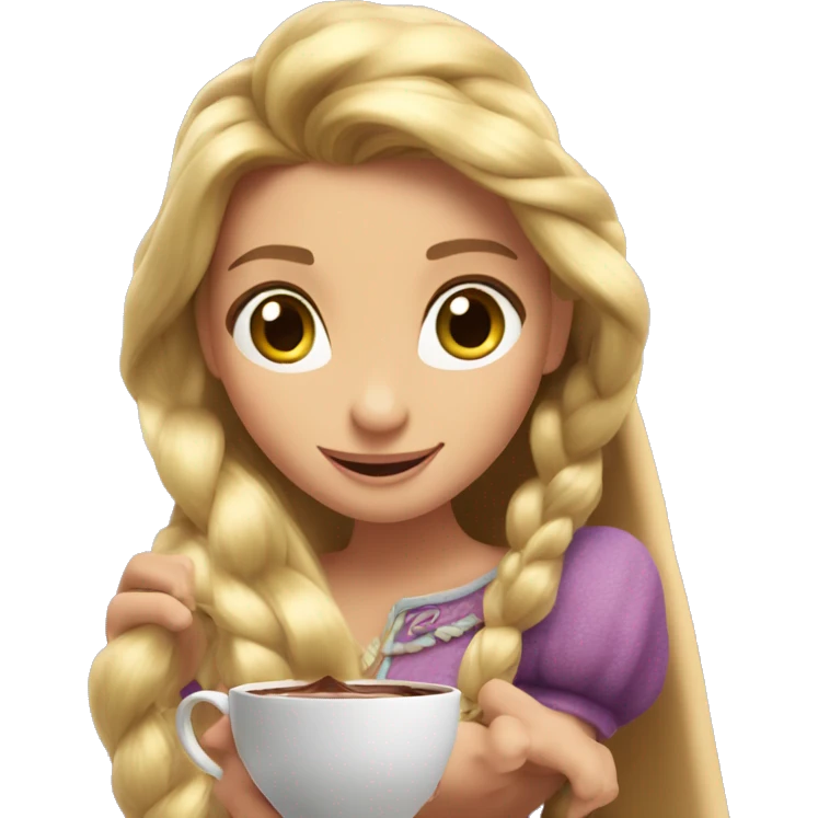 Rapunzel tomando chocolate caliente  emoji