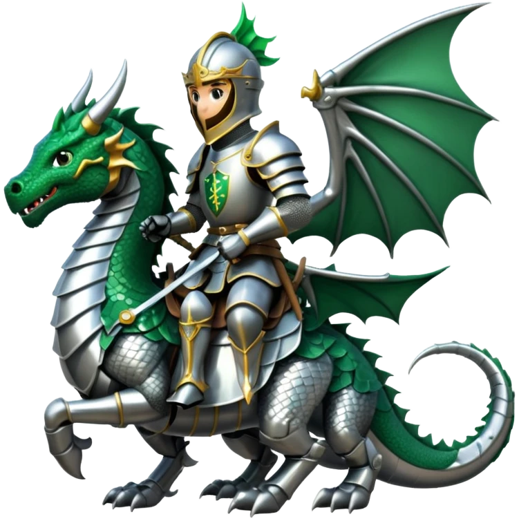 Dragon rider: a knight mounted on a dragon emoji