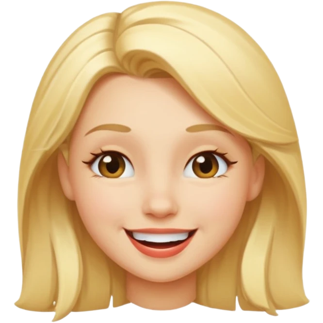 blondish girl, winking emoji