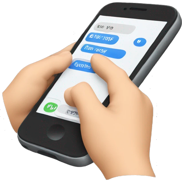 Hand texting with smartphone  emoji