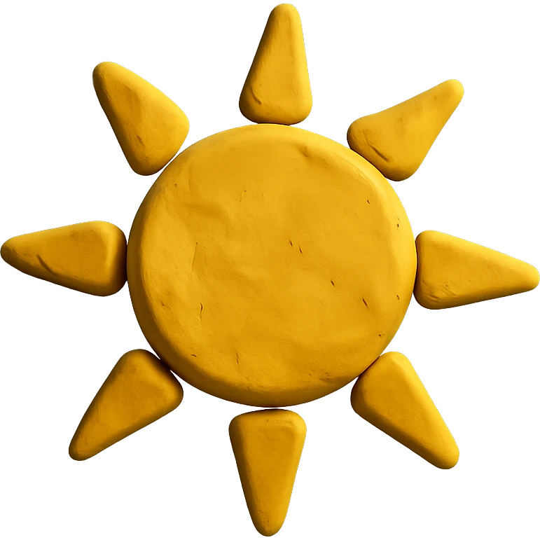 sun icon claymation style emoji