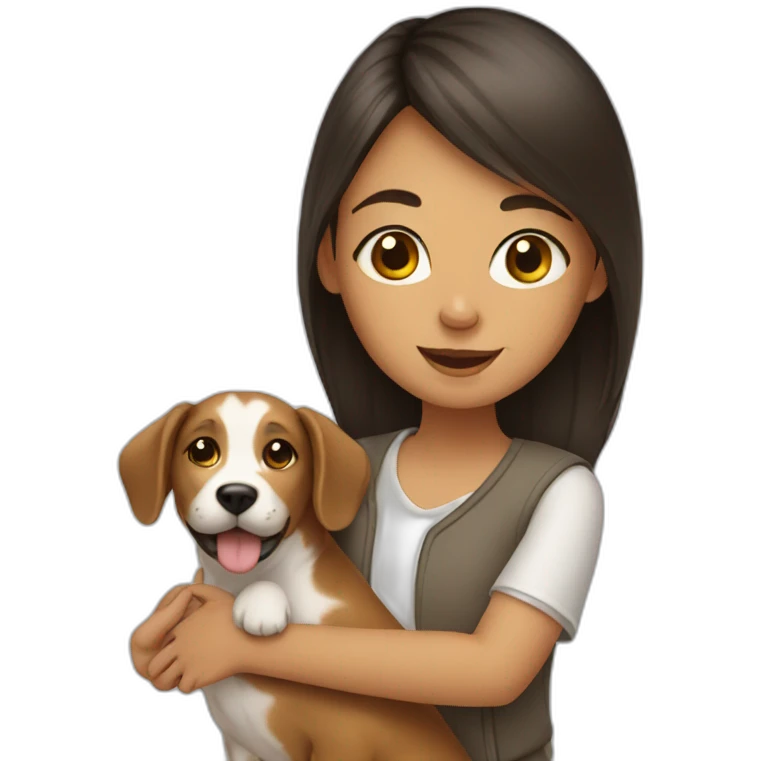 Girl with dog emoji