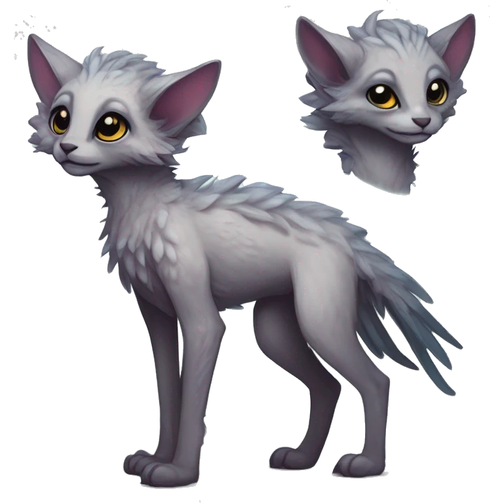  Cute Edgy Realistic Rare Fantasy eldritch Slim Vernid-Trico-Melprin-species by LiLaiRa, by Falvie, full body emoji