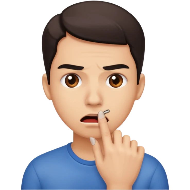 A nail biting face emoji