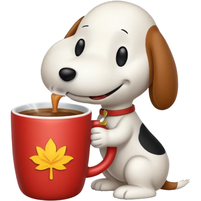 Snoopy enjoying a hot chai emoji