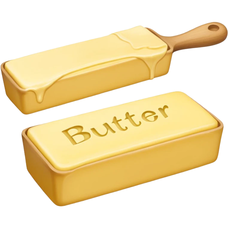 Create an image with butter and text that says butter  emoji
