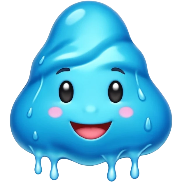 slime con forma irregular y que tiene muchos tonos de azul emoji
