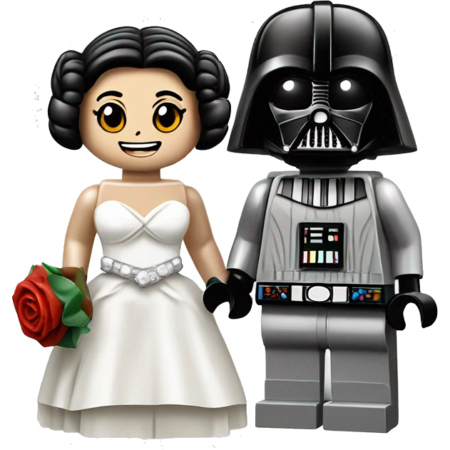 Lego Princess Leia and Darth Vader get married emoji