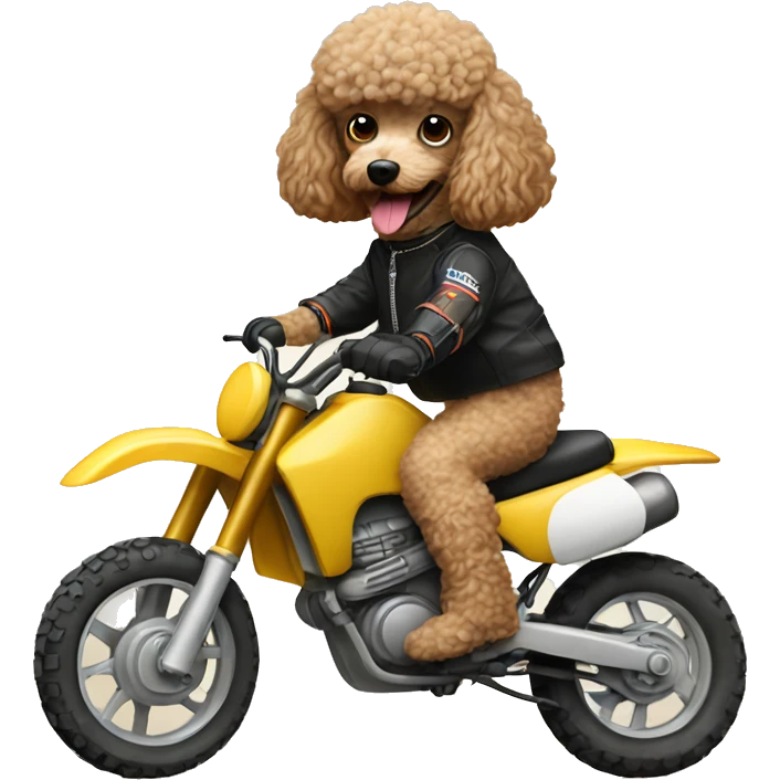 poodle on dirtbike emoji