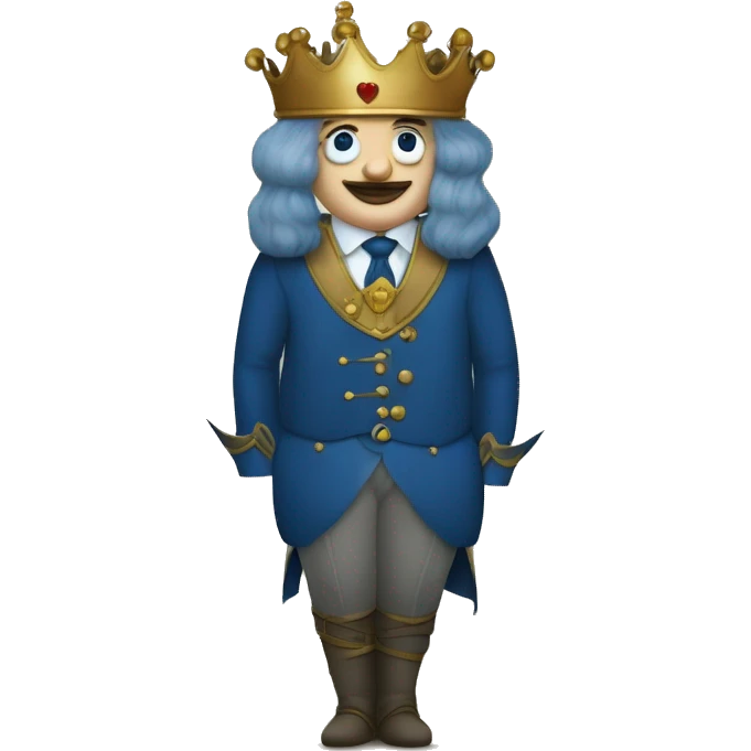 Le roi Baudouin, vêtu d'un masque de fer sur la tête et d’un costume sombre et d'une cravate bleue, se tient droit, la main droite levée.Sa main gauche repose sur son cœur emoji