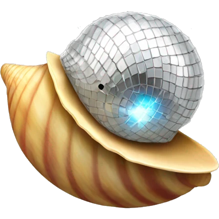 Shell with disco ball  emoji