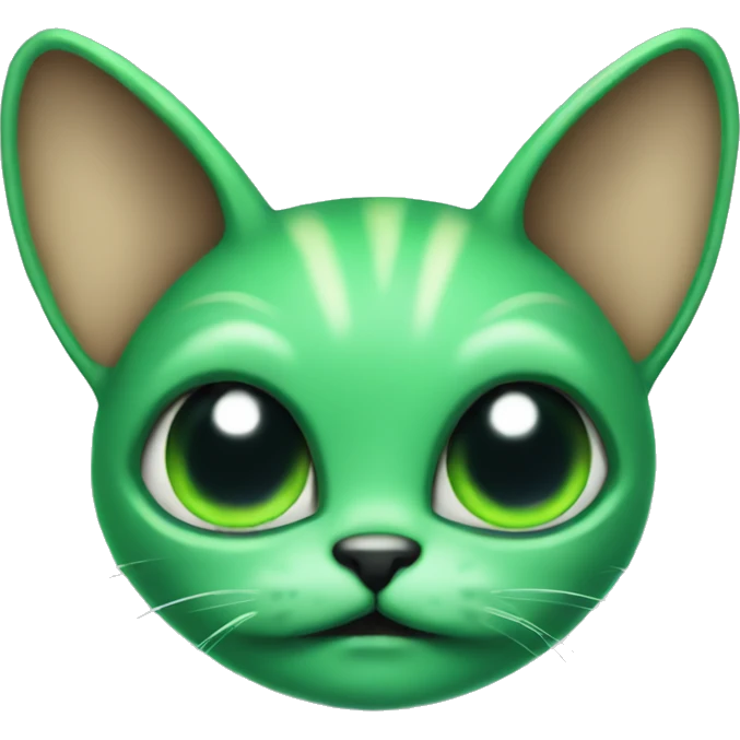 green alien kitten with alien ears emoji