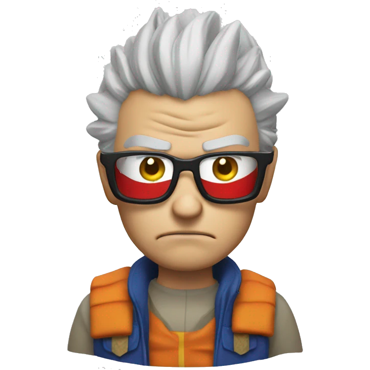 Angry man with dragonball scouter emoji