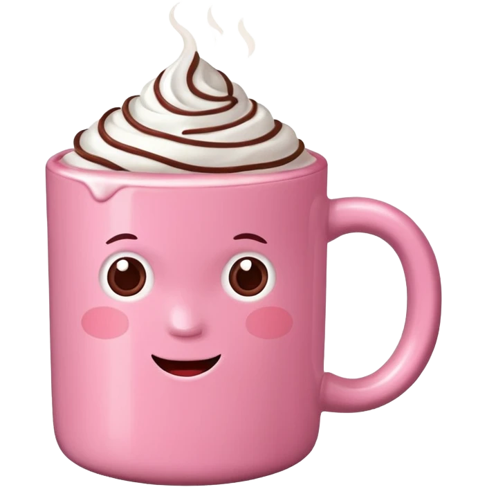 Cioccolata calda rosa aesthetic emoji