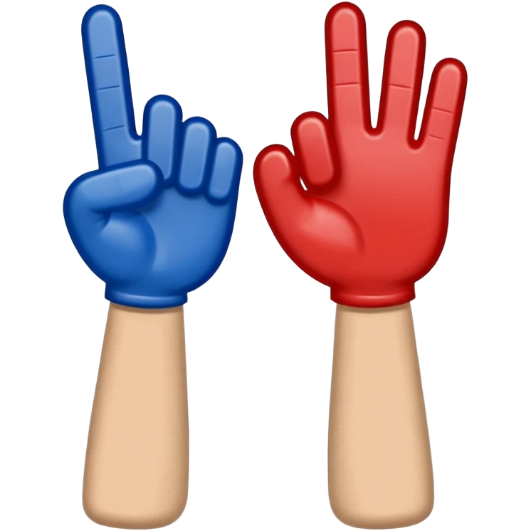 sports foam finger american football blue (#00A3E0) and red (#F9423A) emoji