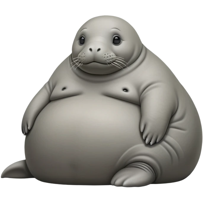 Homunculus Loxodontus, a blob-like gray creature with an elephant seal face, no distinct limbs, small hands folded on what looks like a lap, patient waiting posture emoji