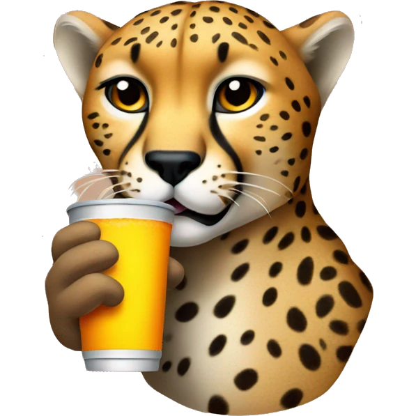 Cheetah drinking soda emoji